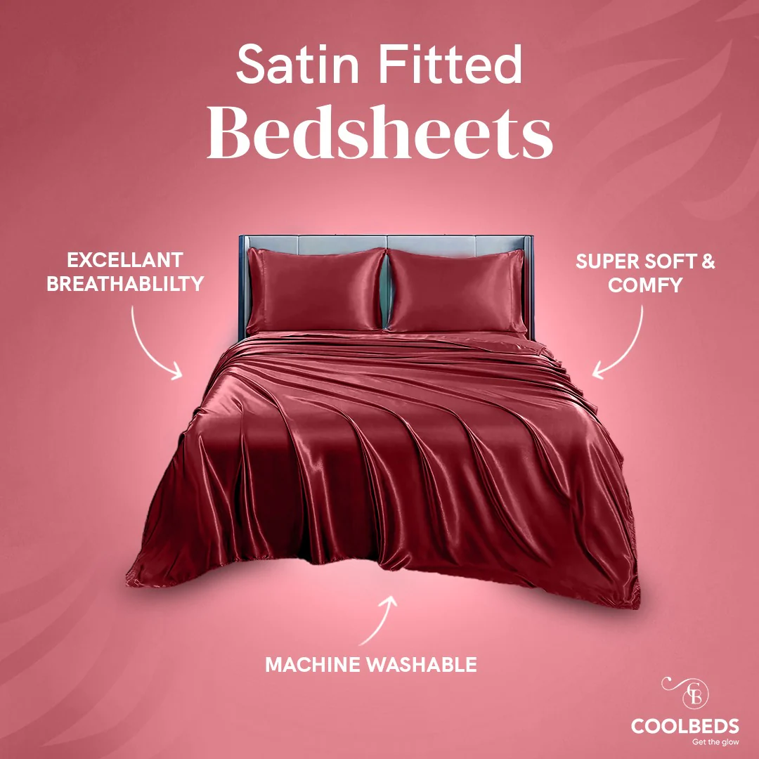 Silky Elastic Fitted Sheets with 2 Pillow Covers - Image 67