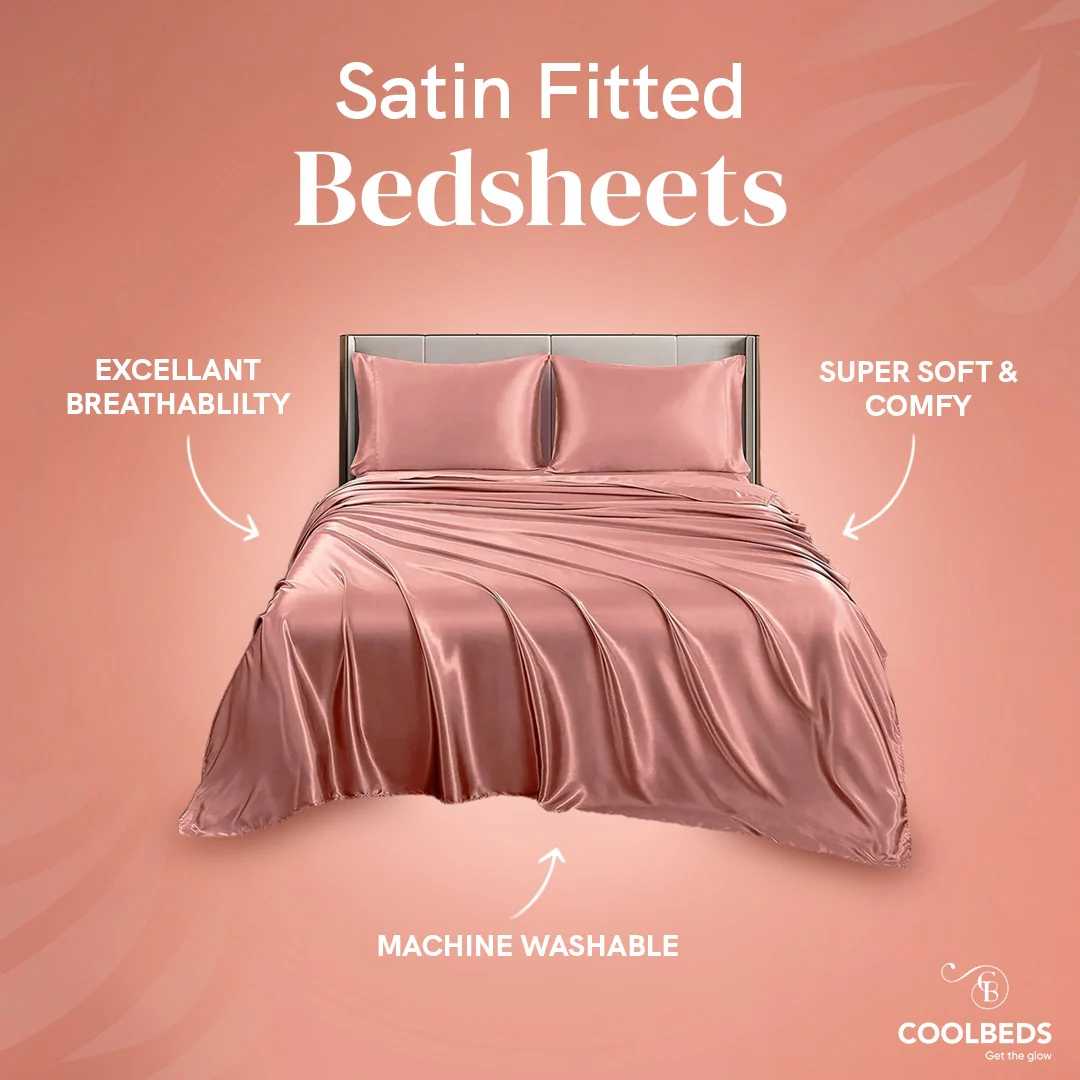 Silky Elastic Fitted Sheets with 2 Pillow Covers - Image 76