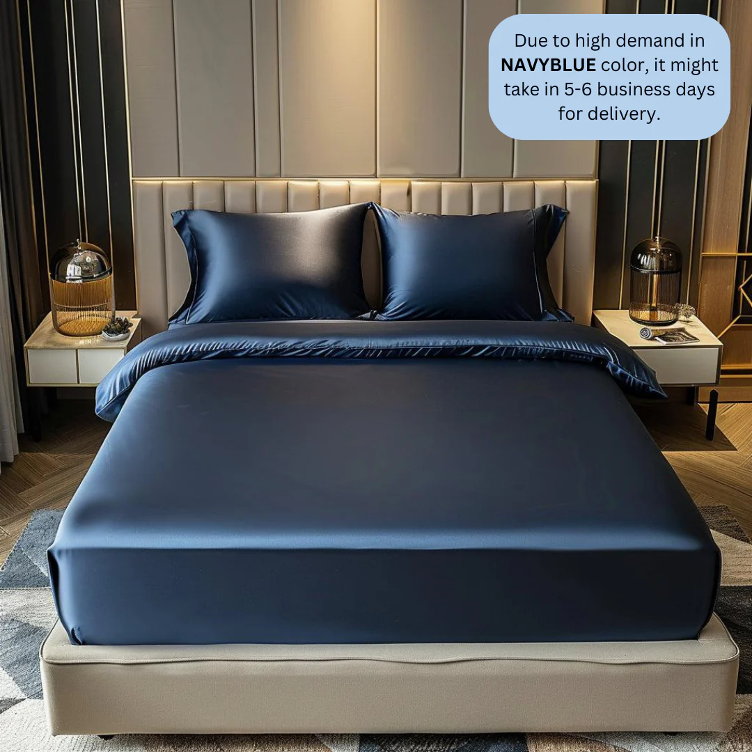 Silky Elastic Fitted Sheets with 2 Pillow Covers - Image 78