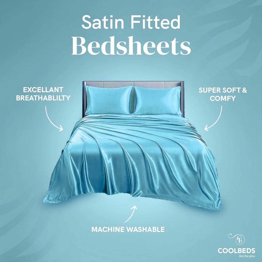 Silky Elastic Fitted Sheets with 2 Pillow Covers - Image 5
