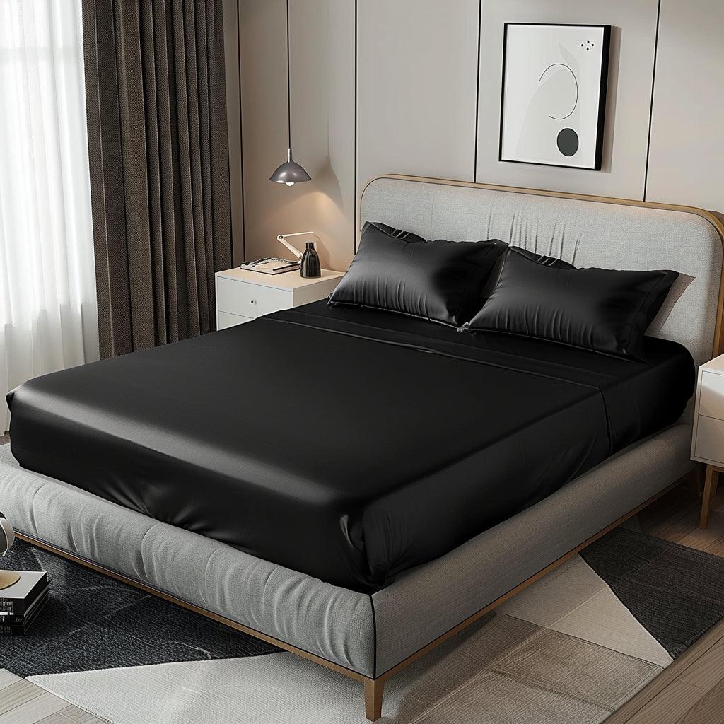 Silky Elastic Fitted Sheets with 2 Pillow Covers - Image 18