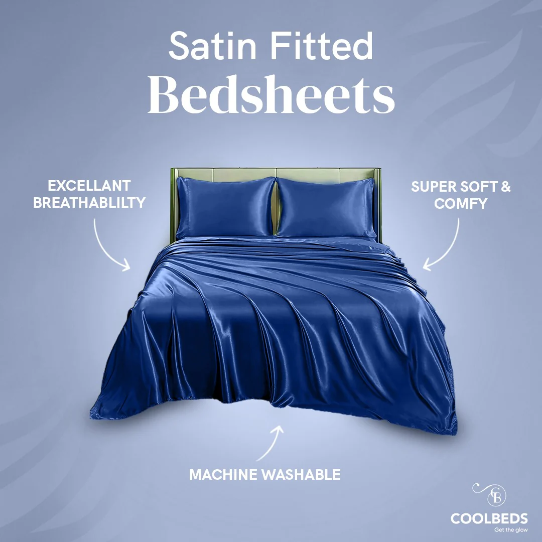 Silky Elastic Fitted Sheets with 2 Pillow Covers - Image 21