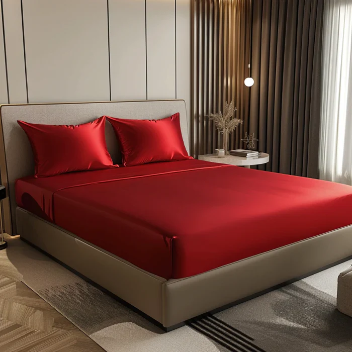 Satin Elastic Fitted Sheet & Satin Robe Combo - Image 18