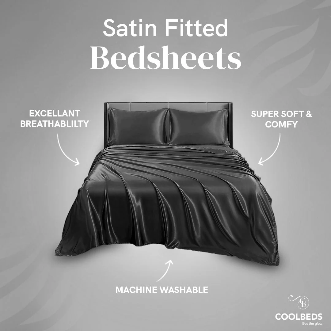 Satin Elastic Fitted Sheet & Satin Robe Combo - Image 34