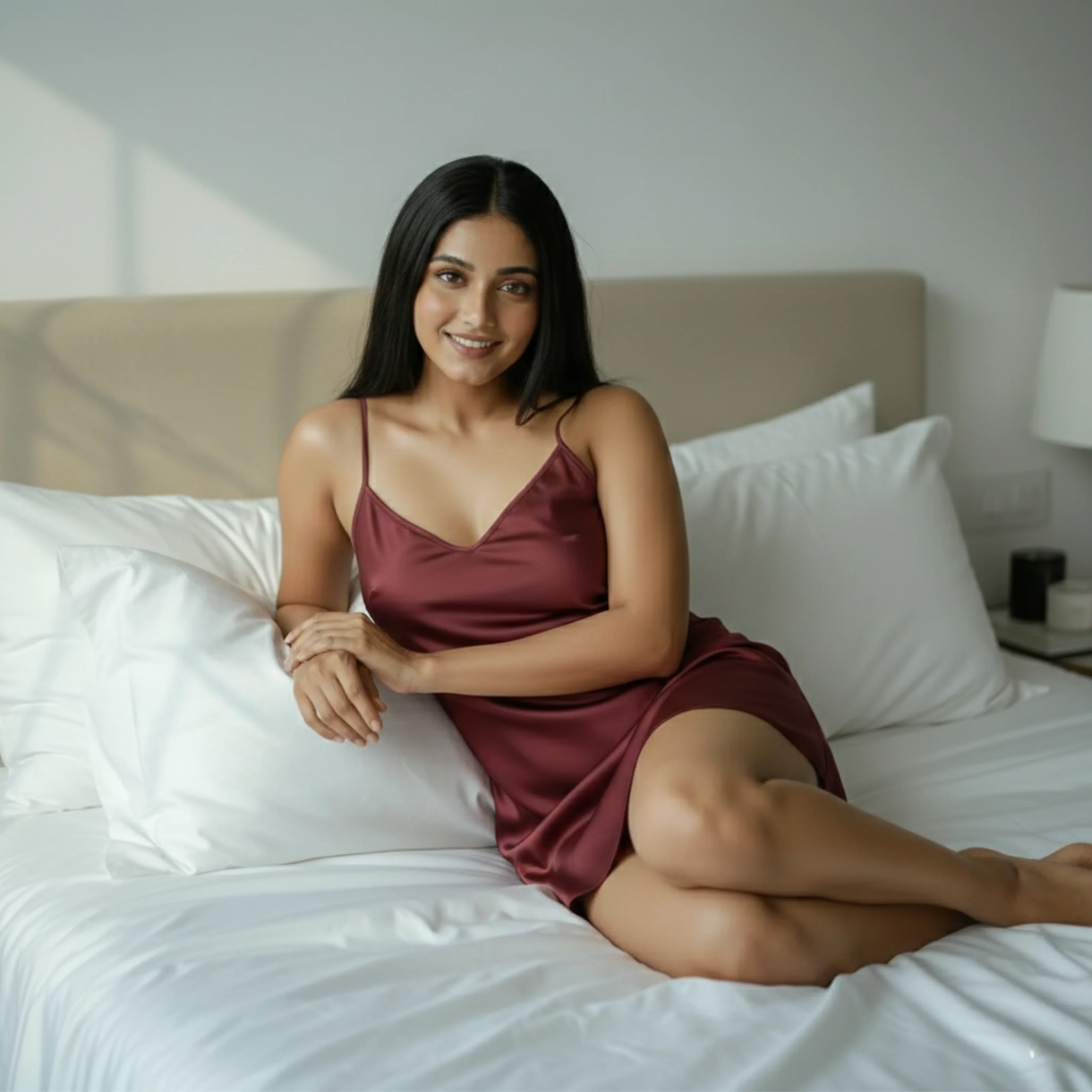 Silky Mini Slip Dress - Image 36
