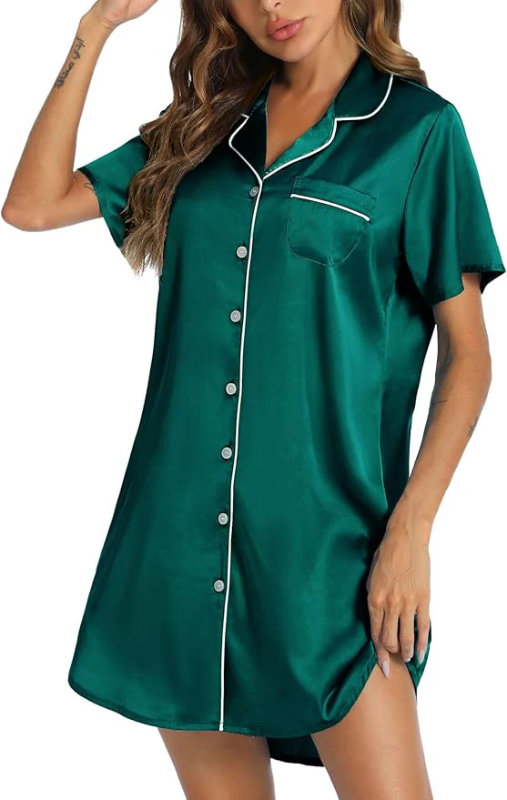 Silky Shirt Dress - Image 17