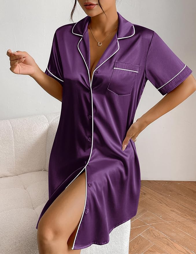 Silky Shirt Dress - Image 34