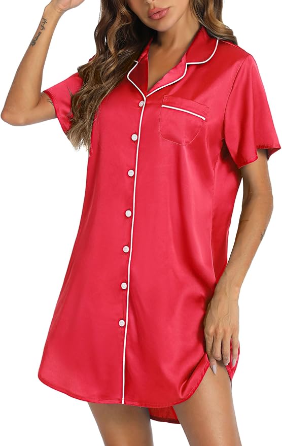 Silky Shirt Dress - Image 43