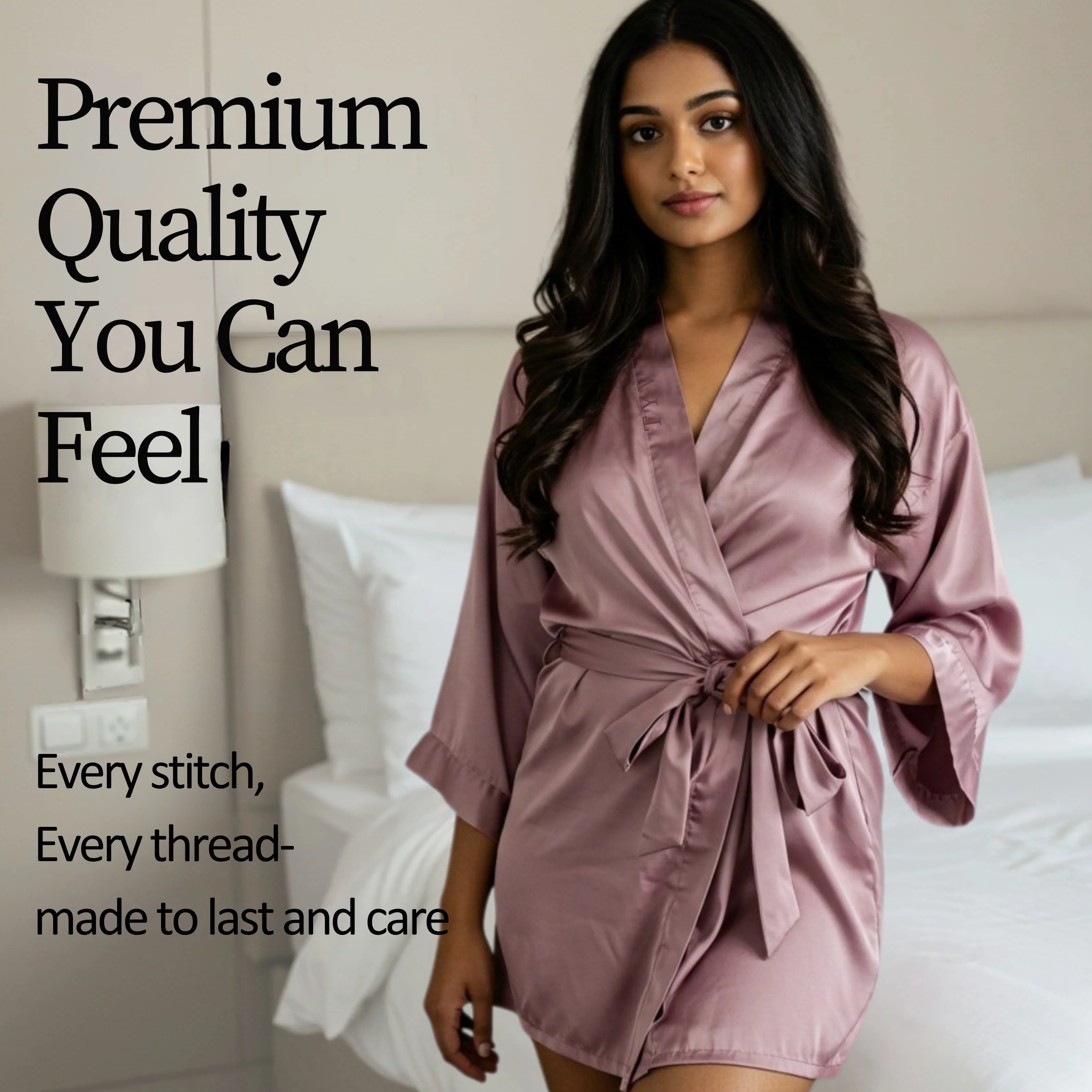 Silky Babydoll Belted Kimono Robe - Image 105