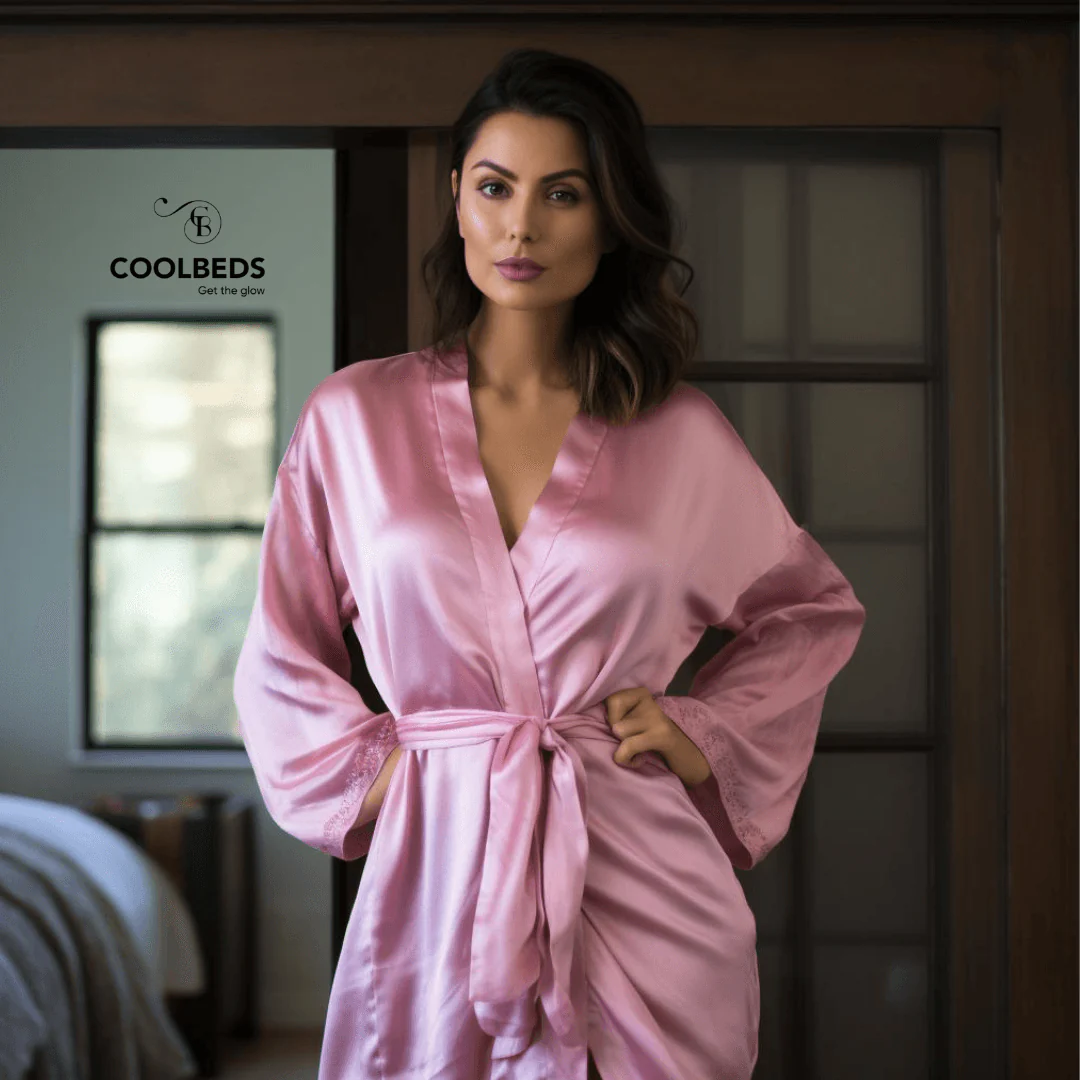 Silky Babydoll Belted Kimono Robe - Image 24