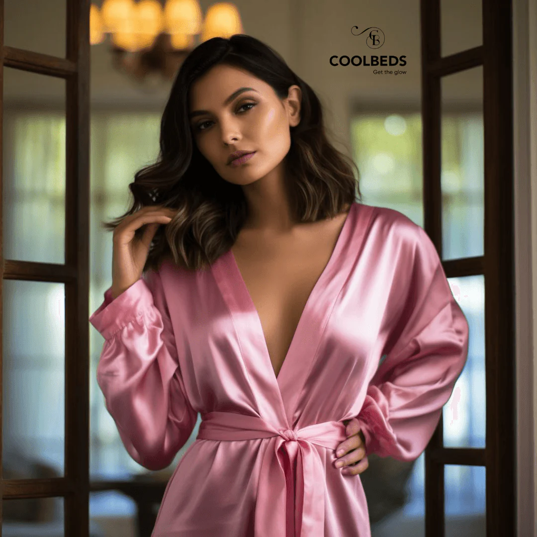 Silky Babydoll Belted Kimono Robe - Image 3
