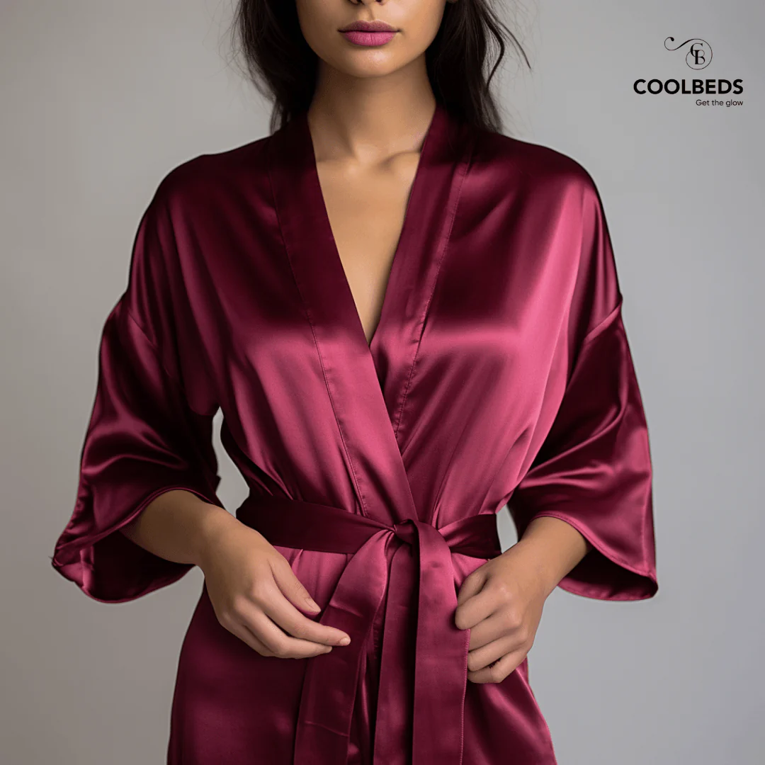Silky Babydoll Belted Kimono Robe - Image 40