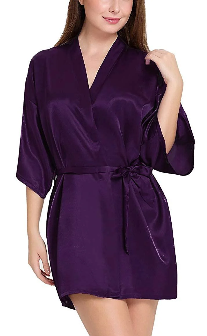 Silky Babydoll Belted Kimono Robe - Image 6