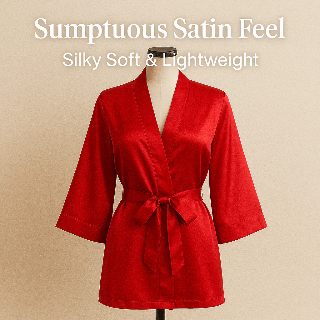 Silky Babydoll Belted Kimono Robe - Image 98